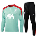 Conjunto Liverpool Zíper Curto Treino Verde Água 2024/25