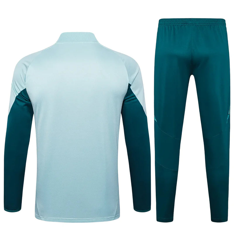 Conjunto Cruzeiro Ziper Curto Treino Azul Claro