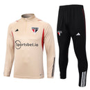 Conjunto São Paulo Zíper Curto Bege