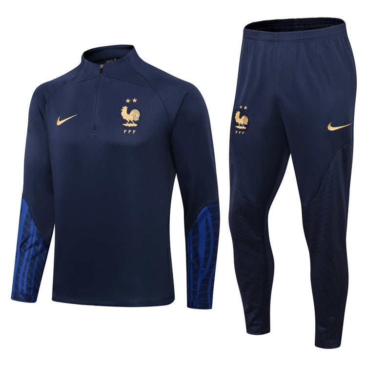 Conjunto França  Ziper Curto Azul